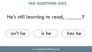 Tag questions Quiz