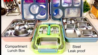 🌮Stainless Steel Lunch Box with COMPARTMENT🍱 | LEAK PROOF Tiffin Box | Srxes SCHOOL \u0026 OFFICE Tiffin