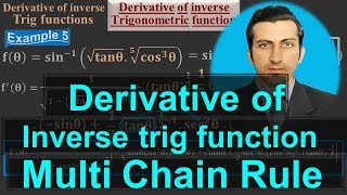 Derivative of Inverse trig function - Product of multi functions using Chain Rule-Calculus by #Moein