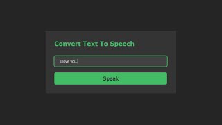 Text to Speech Converter using JavaScript | JavaScript Mini Project | Web Speech API [2021]