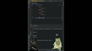 【1分钟学python】最后会执行finnaly哦 小帕鲁 #pythonprogramming #python  #编程 #freecodecamp #猫meme