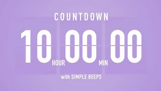10 Hour Countdown Timer⏳ Flip Clock with Bell 🔔 Alerts💜