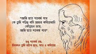 আজি হতে শতবর্ষ পরে। ১৪০০ সাল কবিতা। রবীন্দ্রনাথ ঠাকুর । কন্ঠ:  স্রোত আহমেদ