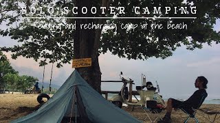 Solo SCOOTER CAMPING | menikmati tenangnya ombak Pantai Daplangu Ujung Kulon | Vespa Special 90 asmr