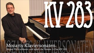 Jürgen Plich erläutert und spielt Mozarts Klaviersonate G Dur KV 283