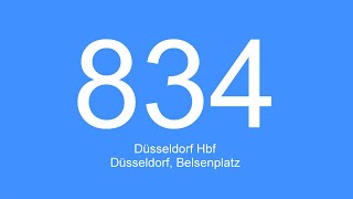 [Video] Bus line 834 | Düsseldorf central station - Düsseldorf, Belsenplatz | 2021