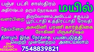 வாழ்வை வளமாக்கும் பஞ்ச பட்சி மயில் பகல் இரவு நல்ல நேரம்/ மயில் பச்சி /mayil patchi/peacock patchi