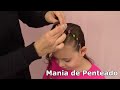 penteado fácil com tiara trançada e ligas💕 easy rubber band headband haistyle for little girls💕