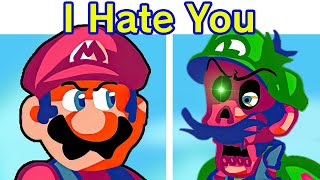 Friday Night Funkin' Mario VS Luigi - Dead Brotherhood | I Hate You Song (FNF Mod) (Creepypasta)