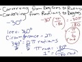 Converting Degrees to Radians and Radians to Degrees