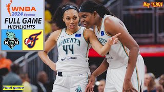 New York Liberty vs Indiana Fever Full Game Final | May 17,2024 | WNBA Seaon 2024 | Caitlin Clark