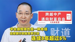 学会赚慢钱也是一种本领，这些银行的股息率已经连续3年5%%以上【道哥道金融】