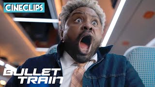 Bullet Train | Fight In The Quiet Coach (ft Brad Pitt) | CineClips