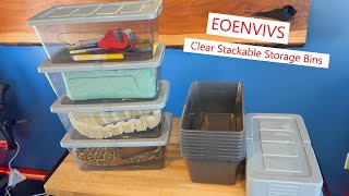 EOENVIVS Clear Storage Bins, stackable and durable #storage #storagesolutions #boxes