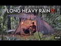 Camping was hit by heavy rain and thunderstorms in the middle of the forest