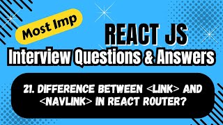 Link vs NavLink in React Router | Differences Explained with Examples | React Interview Question