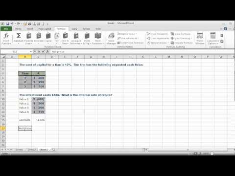Calculating IRR (Internal Rate of Return) and NPV (Net Present Value) using Excel Calculating IRR (Internal Rate of Return) and NPV (Net Present Value) using Excel