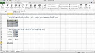 Calculating IRR (Internal Rate of Return) and NPV (Net Present Value) using Excel