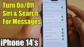 iPhone 14's/14 Pro Max: How to Turn On/Off Siri & Search For Messages
