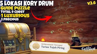 Guide Puzzle 5 KORY Drum - Total 9 Chest + Achievement Tarian Tujuh Piring  - Genshin Impact v3.6