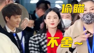 赵丽颖春晚彩排偶遇冯绍峰，注意她下意识反应？网友：快复合吧！#明星 #娱乐 #八卦#港台