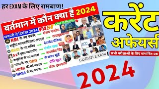 वर्तमान में कौन क्या है 2024 | vartman me kon kya hai 2024 | Current affairs 2024 Wartman mein kaun