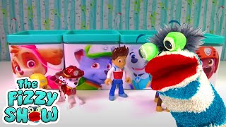 Fizzy Plays With Paw Patrol And Disney Princess Slime Bottles | Fun Compilation For Kids