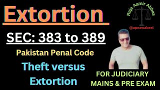 Extortion in PPC explained with illustrations | Section 383 to 389 of PPC explained with examples