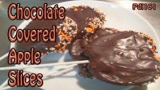 Chocolate Apple Slice Pops ~ Halloween Treat