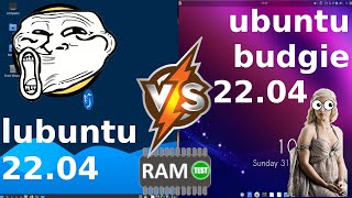 Lubuntu 22.04 vs Ubuntu Budgie 22.04: : RAM Usage