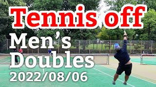 テニスオフ 2022/08/06 ダブルス 中級前後 Tennis Men's Doubles Practice Match Tracked by SwingVision