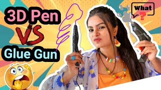 3D Pen vs Glue Gun 😱 #crafteraditi #diy #3Dpen #GlueGun #shorts #diy #youtubepartner @CrafterAditi