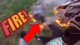 BIKER PUTS OUT FOREST FIRE ! | Bikers Are Awesome !