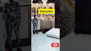 Lucky Child MASHA ALLAH ♥️ | MASJID AL HARAM #madina #makkah #mecca #peace #allahuakbar@fatemaayatoffical