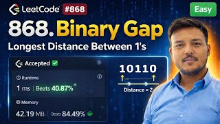 LeetCode 868 - Binary Gap | Easy Bit Manipulation Trick (Java) | Step-by-Step Explanation