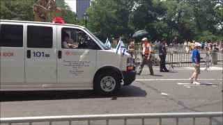 AMERICAN FRIENDS OF MAGEN DAVID ADOM EMS AMBULANCE AT ISRAELI DAY PARADE IN MANHATTAN, NYC.