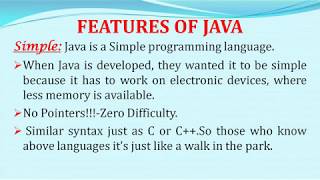 Features of Java Language.