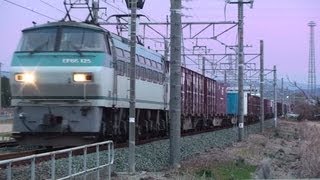 JR貨物　1090レ EF66-125[吹]号機牽引貨物 コキ26両編成