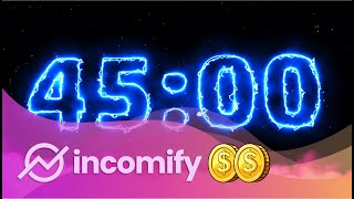 Electric Timer ⚡ 45 Minute Countdown | Visit INCOMIFY