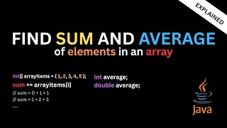 Find Sum and Average of Array Elements in Java | Beginner Program