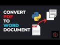 Converting PDF to DOCX (Document) using Python | just 4 lines of code | Learn with Esprit