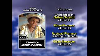Veronica Norma Plummer ~ Long Obituary