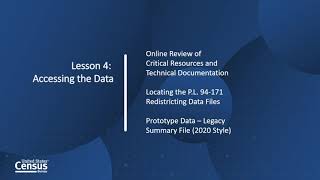 Pathway 1- Lesson 4: Accessing the Data