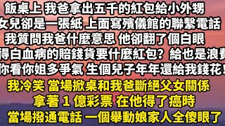 飯桌上 我爸拿出五千的紅包給小外甥女兒卻是一張紙 上面寫殯儀館的聯繫電話我質問我爸什麼意思 他卻翻了個白眼「得白血病的賠錢貨要什麼紅包？給也是浪費！」#家庭 #人生感悟 #情感