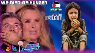 A Palestinian girl eats herbs and makes the jury and audience cry Britain's Got