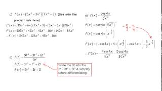 MCV4U Unit 5 Practice Test Answers (Derivatives)