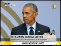 barack obama makes rare high profile speech on nelson mandela