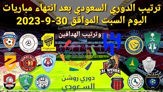 ترتيب الدوري السعودي بعد انتهاء مباريات اليوم السبت الموافق 30-9-2023 وترتيب الهدافين