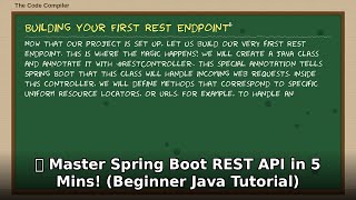 🚀 Master Spring Boot REST API in 5 Mins! | Java Backend for Beginners