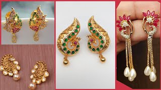 Ethnic designs 18k Gold light weight daily wear Stud earrings Small size Stud Earrings